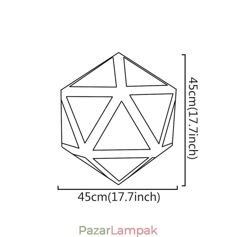 Geometrikus függőlámpa gyémánt alakú 3D áttetsző dizájn