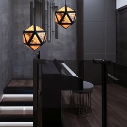 Geometrikus függőlámpa gyémánt alakú 3D áttetsző dizájn