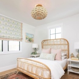 Fa színű sütőtök süllyeszthető papírkötél rattan szőtt lámpaernyő