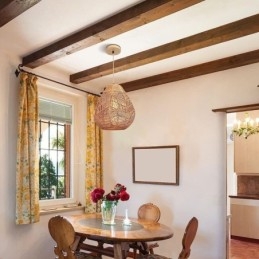 Nordic Retro mennyezeti világos natúr papír kötél kézzel szőtt lámpaernyő