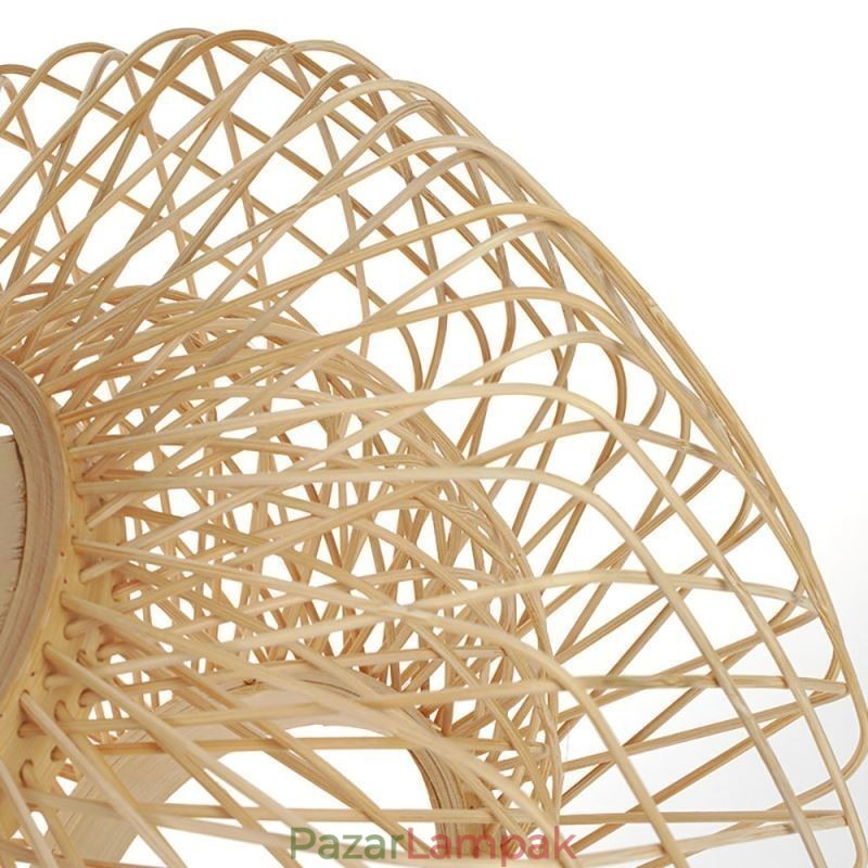 Retro kétrétegű mennyezeti lámpa, kézzel szőtt bambusz lámpaernyős mennyezeti lámpa