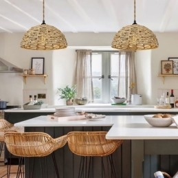 Country Retro Pendant Light kézzel szőtt papír kötél lámpaernyő 30cm