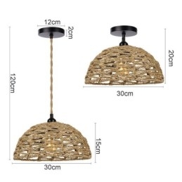 Country Retro Pendant Light kézzel szőtt papír kötél lámpaernyő 30cm