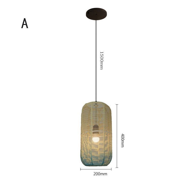 Papírkötél függőlámpa Country Retro gradiens kék mennyezeti lámpa