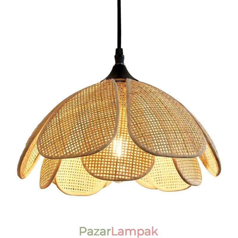 Rattan függőlámpa Retro rattan mennyezeti lámpa