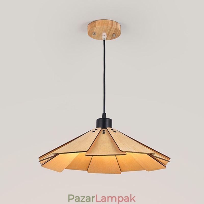 Függeszték Kreatív retro fa mennyezeti lámpa