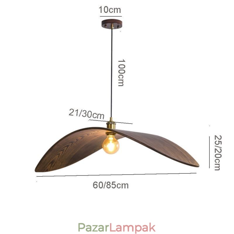 Tömör fa függőlámpa Kreatív retro mennyezeti lámpa