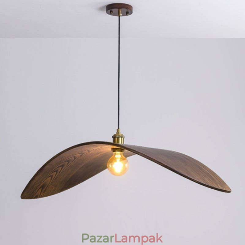 Tömör fa függőlámpa Kreatív retro mennyezeti lámpa
