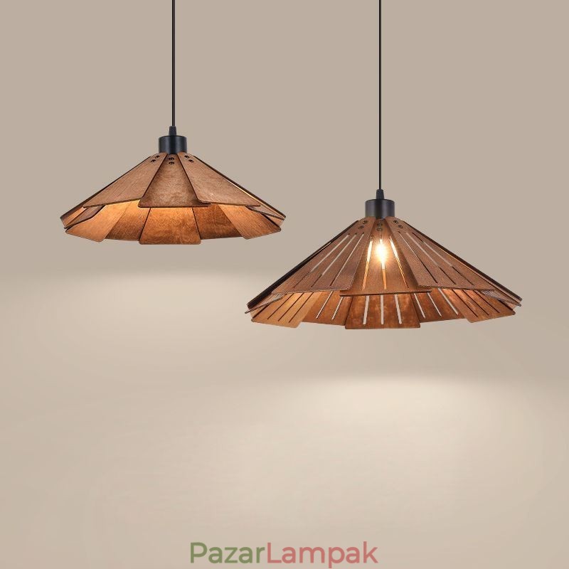 Retro függőlámpa Kreatív fa mennyezeti lámpa