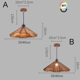 Retro függőlámpa Kreatív fa mennyezeti lámpa