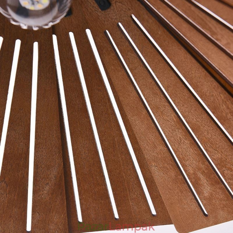 Retro függőlámpa Kreatív fa mennyezeti lámpa