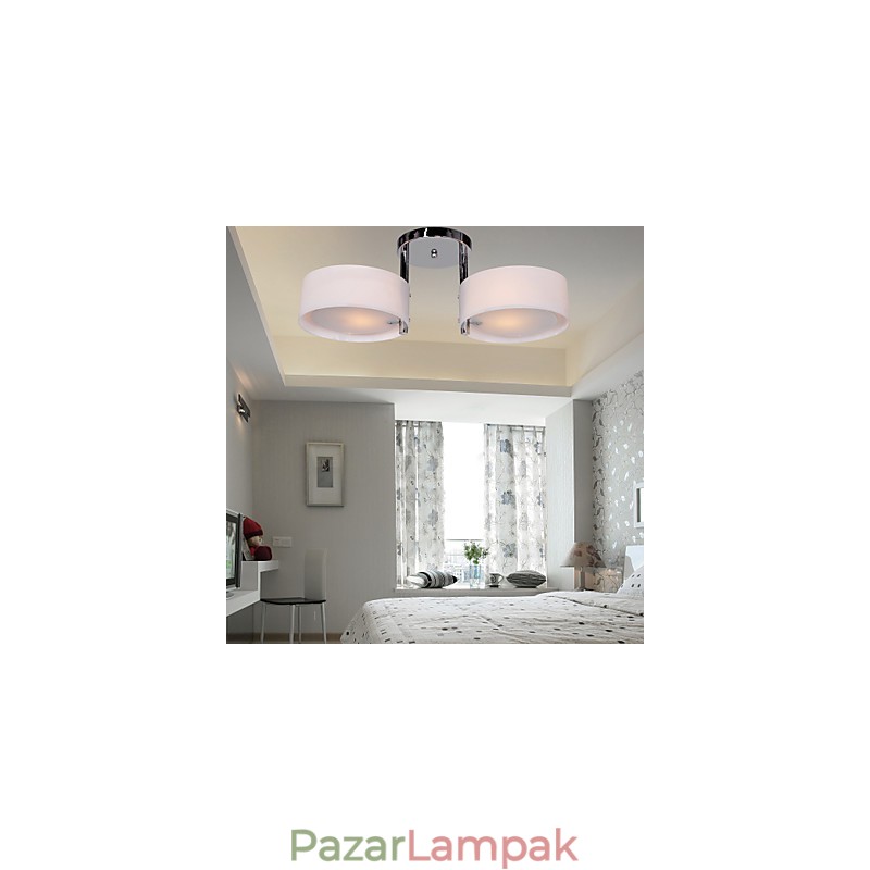 Modern, modern króm fém csillár süllyesztett rögzítés
