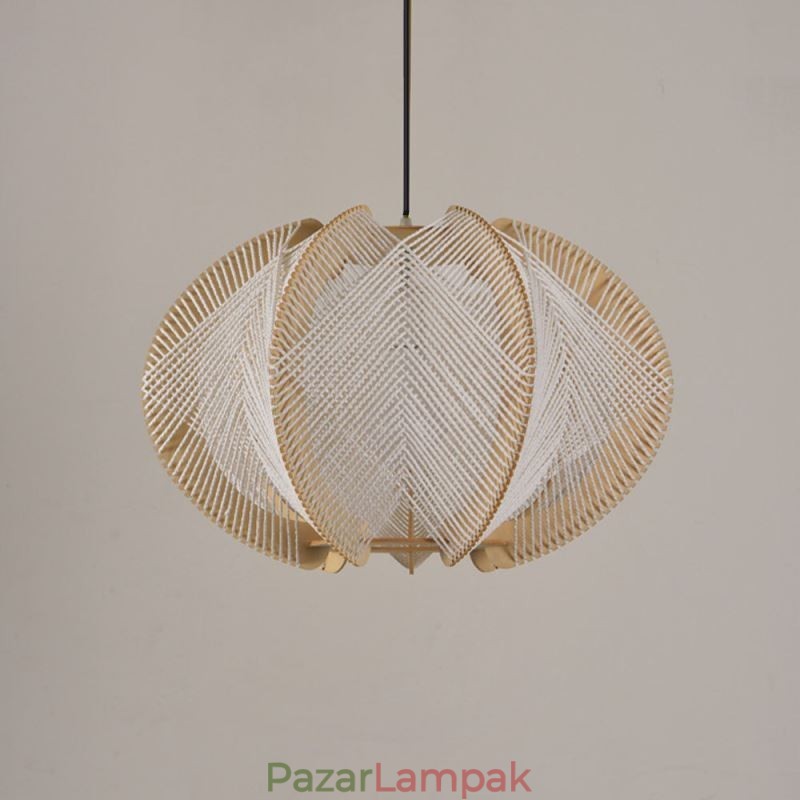 Nordic függőlámpa Retro Wabi Sabi stílusú, kézzel készített tömörfa mennyezeti lámpa