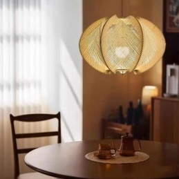Nordic függőlámpa Retro Wabi Sabi stílusú, kézzel készített tömörfa mennyezeti lámpa