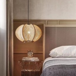Nordic függőlámpa Retro Wabi Sabi stílusú, kézzel készített tömörfa mennyezeti lámpa