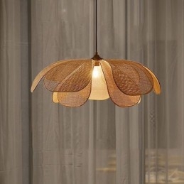 Rattan Petal Pendant Light Wabi Sabi stílusú, kézzel szőtt rattan mennyezeti lámpa