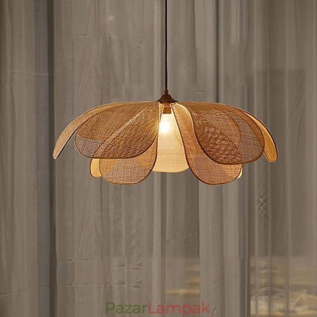 Rattan Petal Pendant Light Wabi Sabi stílusú, kézzel szőtt rattan mennyezeti lámpa Rattan Petal Pendant Light Wabi Sabi stílusú, kézzel szőtt rattan mennyezeti lámpa