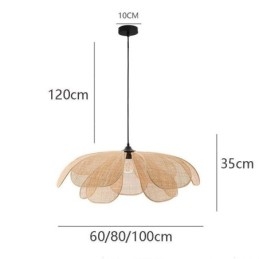 Rattan Petal Pendant Light Wabi Sabi stílusú, kézzel szőtt rattan mennyezeti lámpa