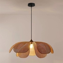 Rattan Petal Pendant Light Wabi Sabi stílusú, kézzel szőtt rattan mennyezeti lámpa