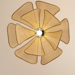 Rattan Petal Pendant Light Wabi Sabi stílusú, kézzel szőtt rattan mennyezeti lámpa