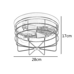 Ipari fém ketreces mennyezeti lámpa, rusztikus süllyesztett lámpatest