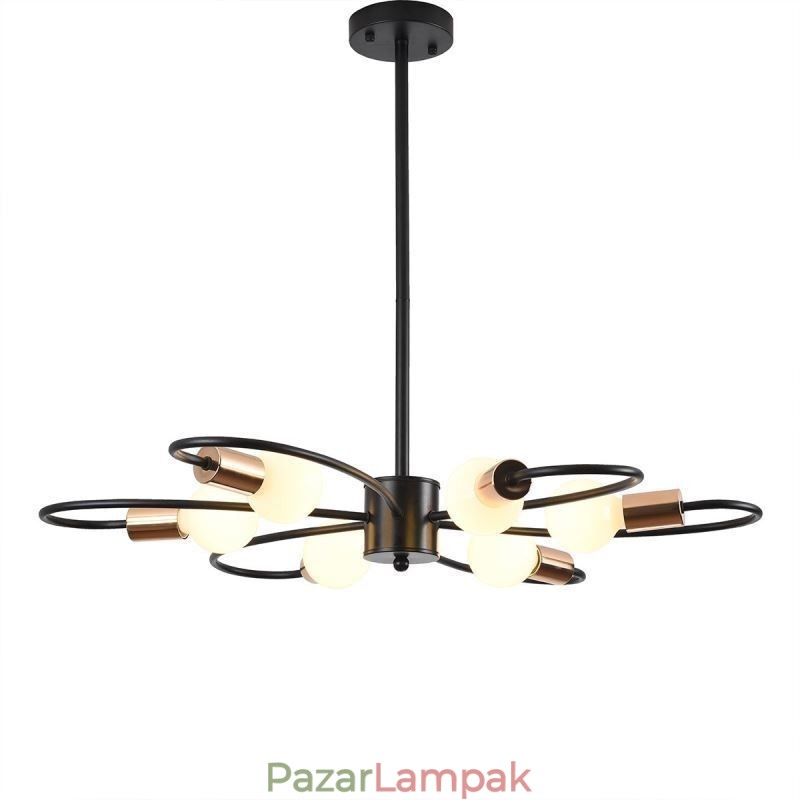 Rusztikus csillár 6 Light Classic Petals mennyezeti függőlámpa