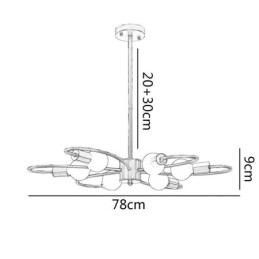 Rusztikus csillár 6 Light Classic Petals mennyezeti függőlámpa