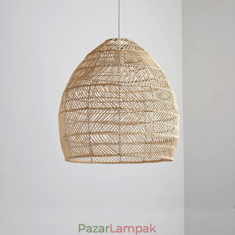 Kézzel szőtt függőlámpa Rattan függőlámpa parasztház