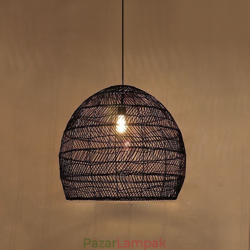 Kézzel szőtt függőlámpa Rattan függőlámpa parasztház