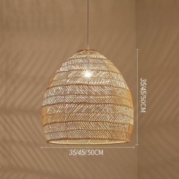 Kézzel szőtt függőlámpa Rattan függőlámpa parasztház