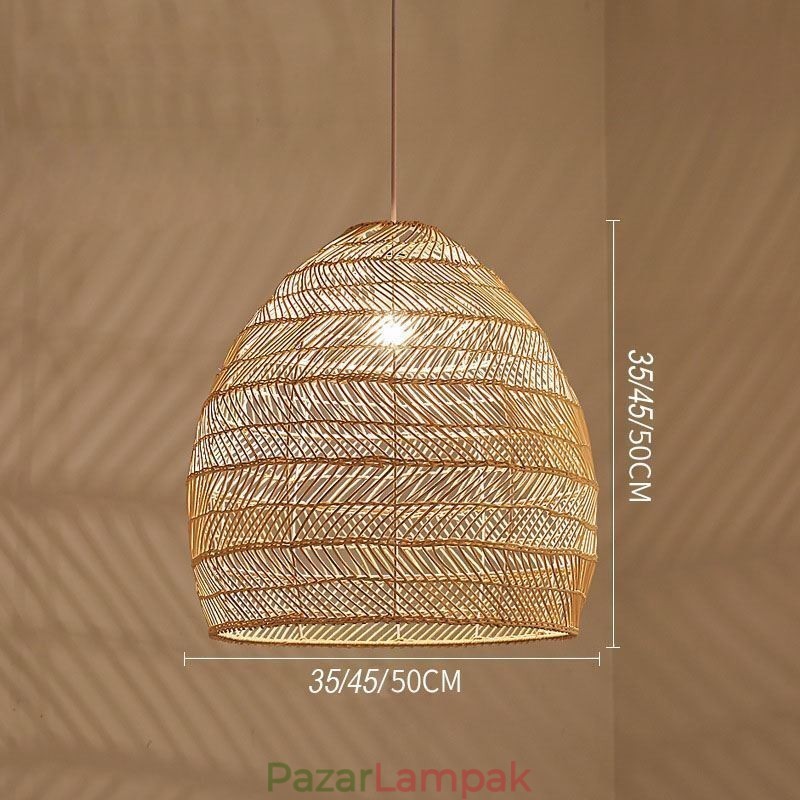 Kézzel szőtt függőlámpa Rattan függőlámpa parasztház