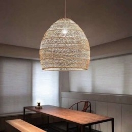 Kézzel szőtt függőlámpa Rattan függőlámpa parasztház