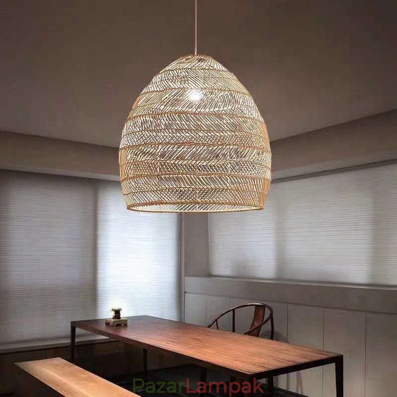Kézzel szőtt függőlámpa Rattan függőlámpa parasztház
