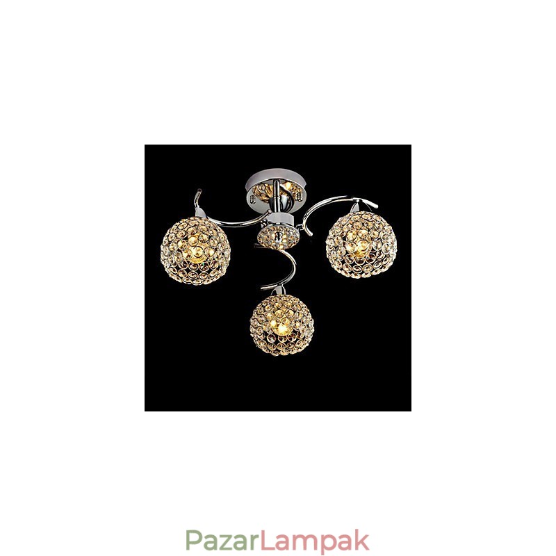 Modern, modern kristályból galvanizált fém függőlámpa süllyesztett tartó