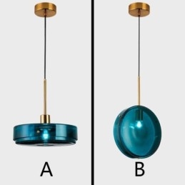 Kerek torta üveg függőlámpa Modern minimalista kovácsoltvas mennyezeti lámpa