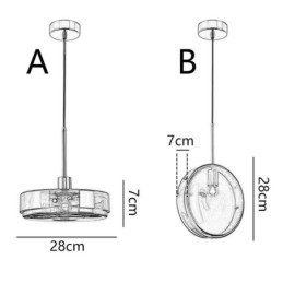 Kerek torta üveg függőlámpa Modern minimalista kovácsoltvas mennyezeti lámpa