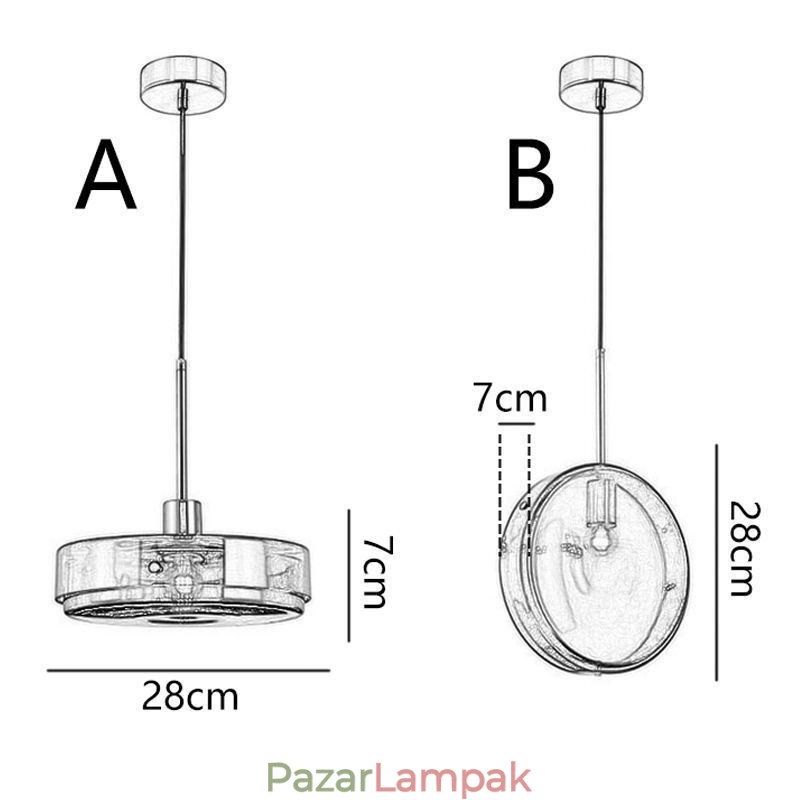 Kerek torta üveg függőlámpa Modern minimalista kovácsoltvas mennyezeti lámpa