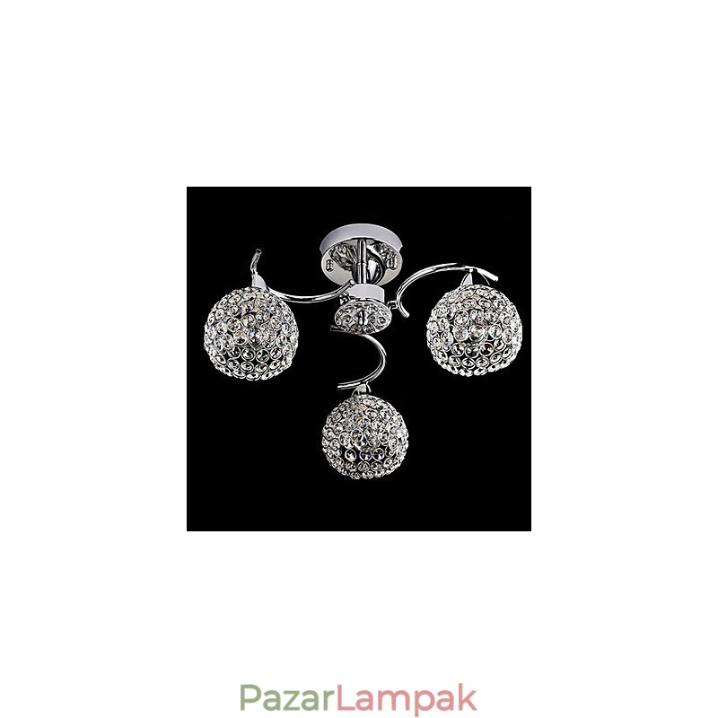 Modern, modern kristályból galvanizált fém függőlámpa süllyesztett tartó