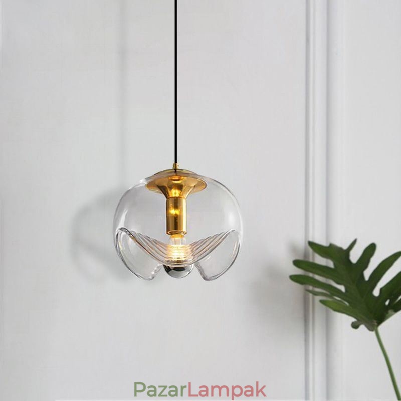 Porzós üvegfüggő lámpa Modern, minimalista kovácsoltvas mennyezeti lámpa