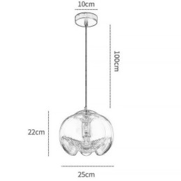 Porzós üvegfüggő lámpa Modern, minimalista kovácsoltvas mennyezeti lámpa