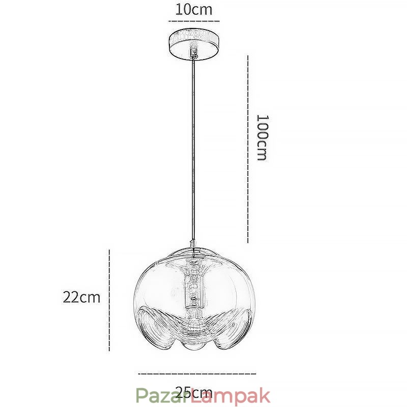 Porzós üvegfüggő lámpa Modern, minimalista kovácsoltvas mennyezeti lámpa