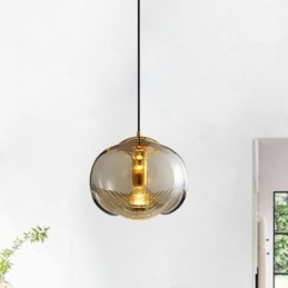 Porzós üvegfüggő lámpa Modern, minimalista kovácsoltvas mennyezeti lámpa