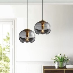 Porzós üvegfüggő lámpa Modern, minimalista kovácsoltvas mennyezeti lámpa