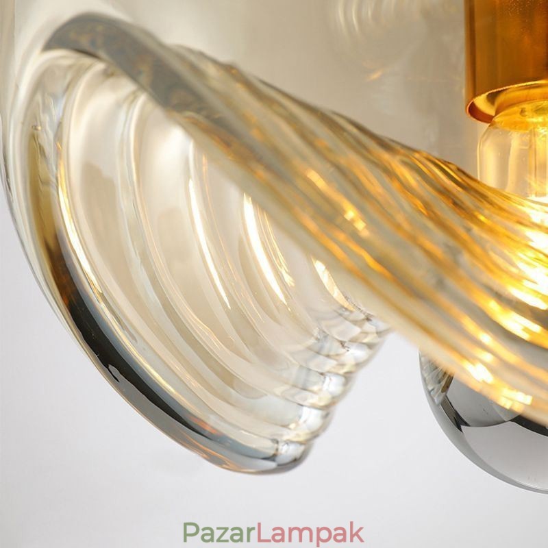 Porzós üvegfüggő lámpa Modern, minimalista kovácsoltvas mennyezeti lámpa