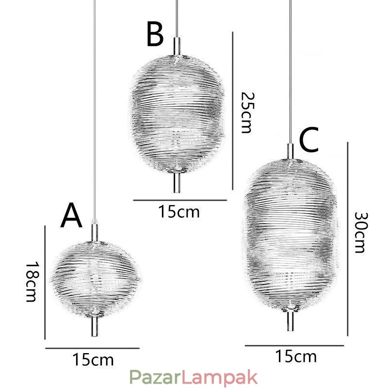Water Ripple függőlámpa Modern minimalista kovácsoltvas mennyezeti lámpa