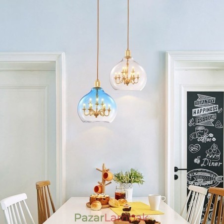 Üveg függőlámpa Modern, minimalista kovácsoltvas mennyezeti lámpa 9 lámpa Üveg függőlámpa Modern, minimalista kovácsoltvas mennyezeti lámpa 9 lámpa