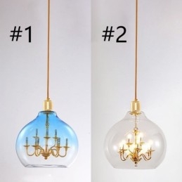 Üveg függőlámpa Modern, minimalista kovácsoltvas mennyezeti lámpa 9 lámpa