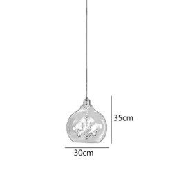 Üveg függőlámpa Modern, minimalista kovácsoltvas mennyezeti lámpa 9 lámpa