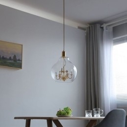 Üveg függőlámpa Modern, minimalista kovácsoltvas mennyezeti lámpa 9 lámpa