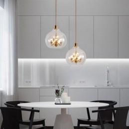 Üveg függőlámpa Modern, minimalista kovácsoltvas mennyezeti lámpa 9 lámpa